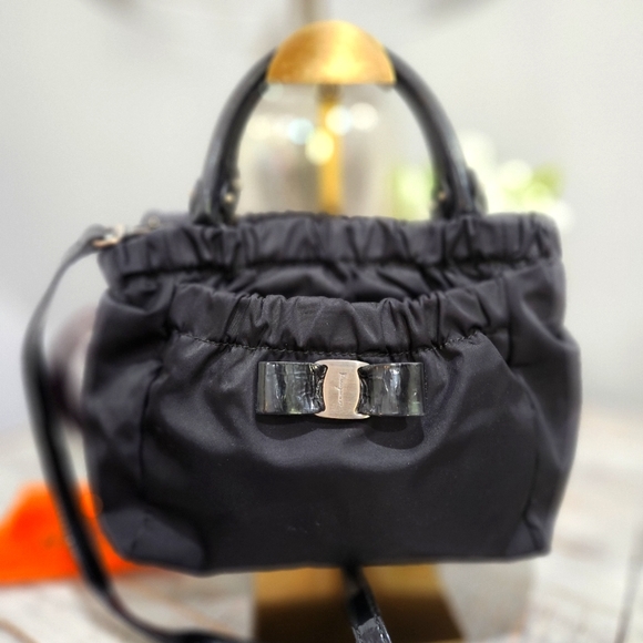 Salvatore Ferragamo Handbags - Ferragamo nylon and leather 2 way bag